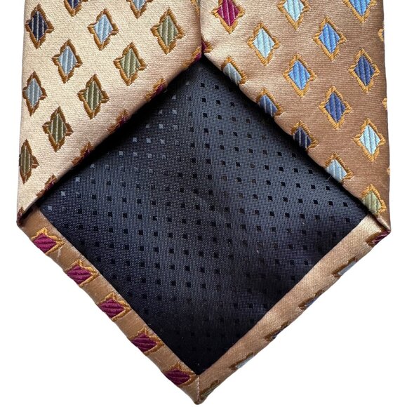 Ziggurat Silk Men Neck Tie by Mulberry Neckwear Geometric W 3.5 x L 60 - Picture 11 of 13